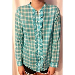 Old Navy Blue Gingham Button up/down